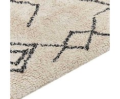 Beliani Kilimas SOMEK smėlio spalvos 160 x 230 cm medvilninis