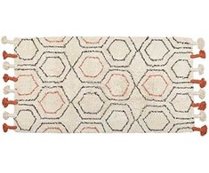 Beliani Medvilnės kilimėlis 80 x 150 cm beige- oranžinė HAJIPUR Lumarko!