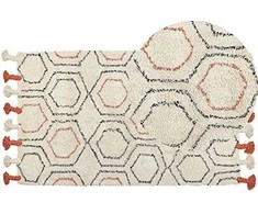 Beliani Medvilnės kilimėlis 80 x 150 cm beige- oranžinė HAJIPUR Lumarko!