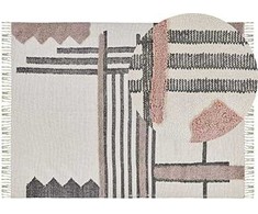 Beliani Lumarko Medvilnė kilimas 160 x 230 cm juodas MURADIYE!