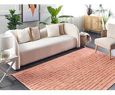Beliani Lumarko medvilnės kilimas 140 x 200 cm oranžinės MUGLA!