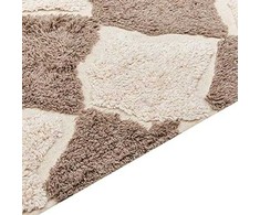 Beliani Lumarko medvilnės kilimas 80 x 150 cm rudos spalvos su smėlio spalvos SINOP!