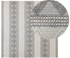 Beliani Lumarko kilimas Wool 200 X 200 Cm Beigepilka Bozov!