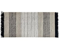 Beliani Vilnonis kilimas 80 x 150 cm smėlio ir juodos spalvos YAZLIK Lumarko!