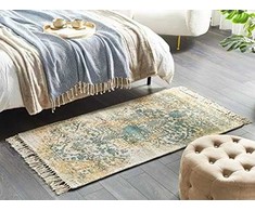 Beliani Lumarko kilimas su viskoze 80 x 150 cm gelsvai žalia BOYALI!