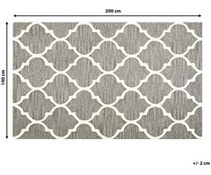 Beliani Kilimas YALOVA pilkas 140 x 200 cm vilnonis
