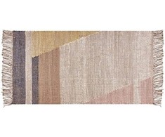 Beliani Šukuotinė džiuto 80 x 150 cm rudos spalvos SAMLAR butelis
