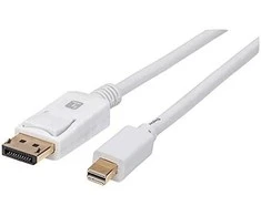TECHLY Mini DisplayPort kištukas – DisplayPort kištukas 4K 60Hz 2m Baltas