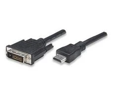 StarTech MANHATTAN HDMI kištukas į DVI-D 24+1 kištuką, dviguba jungtis, 1,0 m (3 pėd.), Juodas 322782