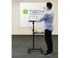 TECHLY universalus reguliuojamas vežimėlis nešiojamam kompiuteriui Projektorius su lentyna Juodas