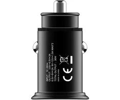 TECHLY Mini Car Charger 2 Ports USB-A Fast Charge 36W in Juodas Metal