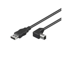 USB kabelis Techly USB-A - USB-B 0,5 m Juodas (ICOC-U-005-ANG)