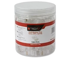 Techly Pro TECHLYPRO 028894 Modulinis kištukas RJ45 8P8C Cat6 UTP kietam laidui 100 kištukų indelyje