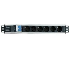 Techly Pro TECHLYPRO 023233 TechlyPro Rack 19 1,5U maitinimo juostelė 250V/16A 6x Schuko 3m dvigubas oro jungiklis