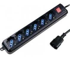 Techly IUPS-PCP-6V elektros tinklo ilgintuvas 1,5 m 6 AC išvestis(ys / čių) Juoda