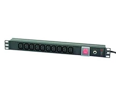 Techly Pro TECHLYPRO 023783 Rack 19 1U maitinimo juosta, skirta UPS 250V/10A 10x C13 lizdai C14 kištukas