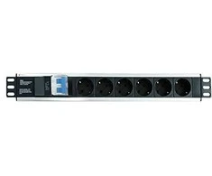 Techly Pro TECHLYPRO 023233 TechlyPro Rack 19 1,5U maitinimo juostelė 250V/16A 6x Schuko 3m dvigubas oro jungiklis