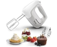 Plakiklis TEFAL | Hand Mixer | HT450B38 | Hand Mixer | 450 W | Greičių skaičius 5 | Turbo mode | Baltas