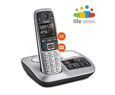 Gigaset E560A - DECT telefonas - Belaidis ragelis - Garsiakalbis - 200 įrašų - Skambintojo ID - Juodas,Sidabrinis