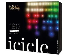 Kalėdinė lempučių girlianda Twinkly Icicle 190 Special LED RGB+W, varvekliai, daugiaspalvė