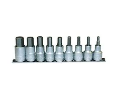 TengTools Galvučių su antgaliais rinkinys Teng Tools M1212; HEX; 1/2''; 9 vnt.