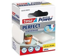 Tesa extra Power Perfect Gewebeband 2,75m 38mm baltas