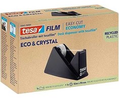 Tesa ECO* &amp; CRYSTAL, 1 rolka 10mX19mm Blister, su podajnikiem