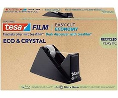Tesa ECO* &amp; CRYSTAL, 1 rolka 10mX19mm Blister, su podajnikiem