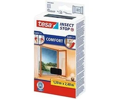 Apsauginis langų tinklelis TESA Comfort, 1,2 x 2,4 m, juodos sp.