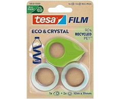 Tesa ECO* &amp; CRYSTAL, 2 rolki 10mX19mm blister, su dyspenserem