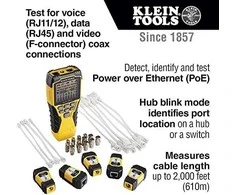 KLEIN TOOLS – VDV Scout® Pro 3 tester Kit Locator Map™ (PoE)