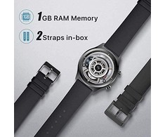 Išmanusis laikrodis Mobvoi TicWatch C2+, Juodos spalvos korpusas su juodos spalvos odiniu dirželiu