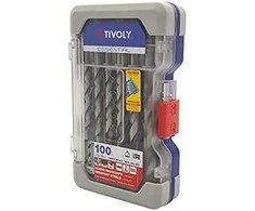 Grąžtas Tivoly Metalo grąžtų rinkinys 100vnt./kpl. HSS Ø1-13 mm, 118° "Skilimo taškas", šlifuoti.