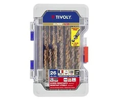 Grąžtas Tivoly Metalo grąžtų rinkinys FURIUS HSS 1-13mm, 25vnt + gilintuvas 15 mm