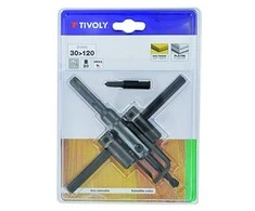 Grąžtas Tivoly Reguliuojamas pjūklas medžiui ir gipso plokštės, 30–120 mm, šešiakampis kotas