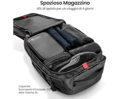 Travel Nešiojamas kompiuteris Backpack Tomtoc Navigator-T66 17"/40L (juodas)
