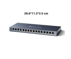 Šakotuvas TP-LINK 16 prievadų Gigabit stalinio kompiuterio jungiklis RJ45 prievadų darbalaukio plieno dėklas