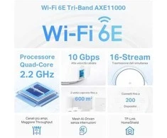 Maršrutizatorius TP-LINK Deco XE200 Tri-Band WiFi 6E tinklelio sistema, 2 pakuotės
