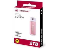 TRANSCEND ESD300P 2TB Išorinis kietasis diskas SSD USB 10Gbps Type C Rožinė