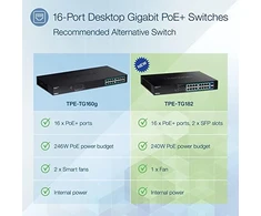 Šakotuvas Jungiklis TRENDnet TRENDnet 18- Port Gigabit PoE + perjungiklis (240W)
