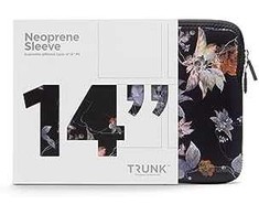 Krepšys Trunk Trunk 14 colių kompiuterio įmautė, juodos gėlės raštas. Neopr.