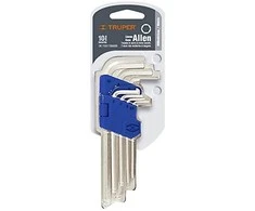 L-formos šešiakampiai raktai, ilgi, suapvalintais galais, 7vnt: 2,5-3-4-5-6-8-10mm Truper®