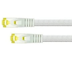 Python Series Python patch kabelis su Cat.7 neapdorotu kabeliu S/FTP PiMF be halogenų 0,5 m balta