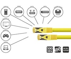 Python Series Python 8070PY-005Y Geltonas tinklo kabelis 0,5 m Cat7 SF/UTP (S-FTP)