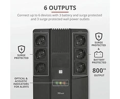 UPS TRUST 800 VA Bangos formos tipas Imituota sinusoidė Stalinis/stacionarus 23326