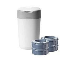 TOMMEE TIPPEE sangenic konteineris sauskelnėms Twist and Click Tub, su 4 kasetėm, 85102002
