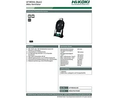 HIKOKI Ventiliatorius 18V UF18DSAL L0Z