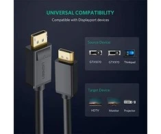 Ugreen DisplayPort į DisplayPort kabelis DP102 4K 3D 3 m - Juodas