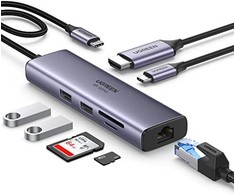 UGREEN CM512 6-in-1 Adapteris USB-C - 2x USB HDMI USB-C RJ45 TF/SD