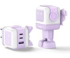 Įkroviklis Ugreen Nexode RG 65W GaN, 2 x USB-C + USB-A, violetinės spalvos